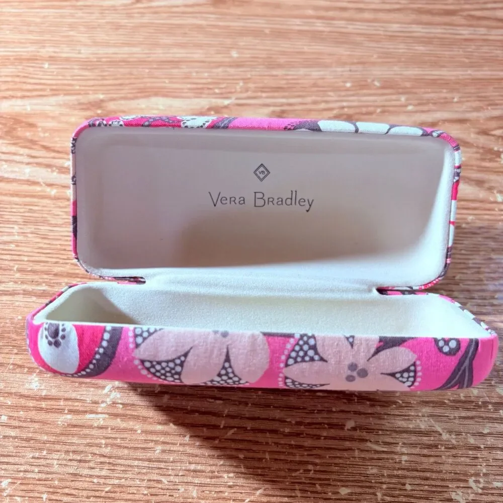 Retired Vera Bradley Hard Eyeglass Clam Case Blush Pink Pattern large